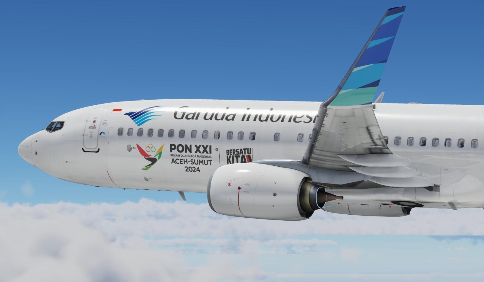 Zibo 737-800X Garuda Indonesia (PON XXI) PK-GNH & PK-GFU - Zibo