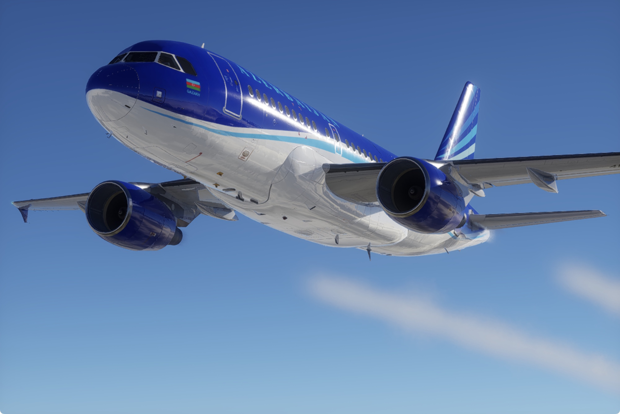 鉄アレイ Azerbaijan Airlines 4K-AZ05 Livery for ToLiss A319 - Toliss A319