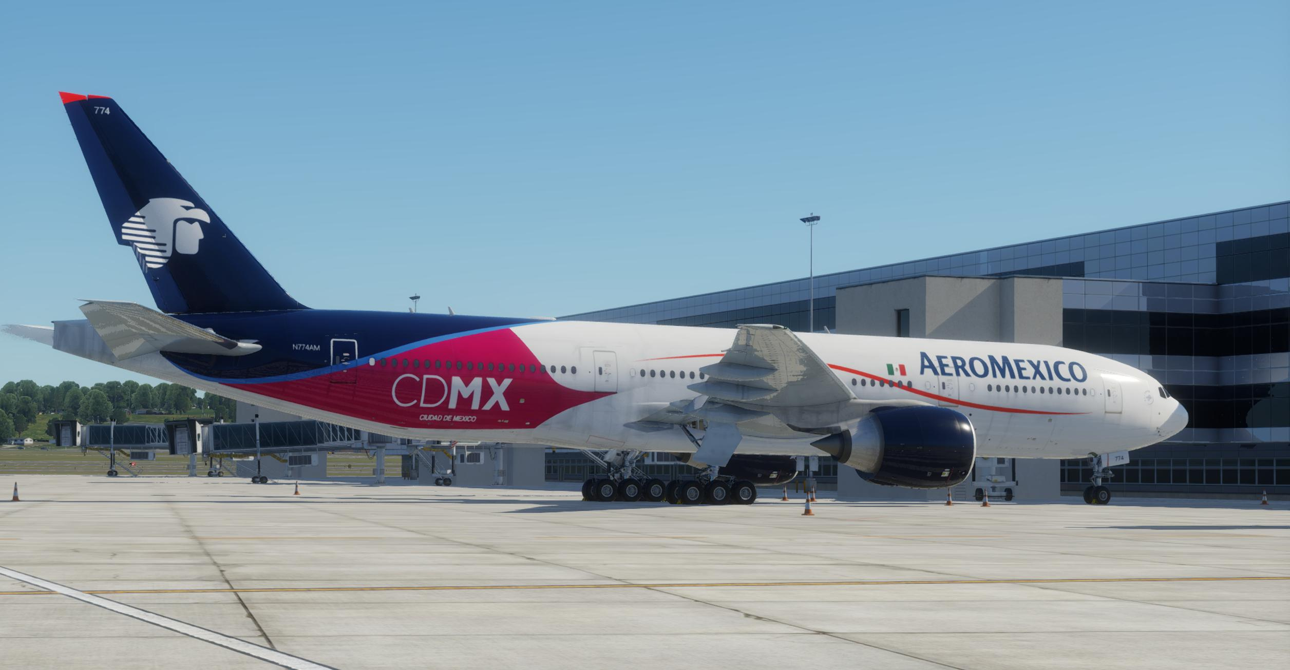8K] Ciudad de Mexico Aeromexico N774AM - 3 Pack for Flight Factor