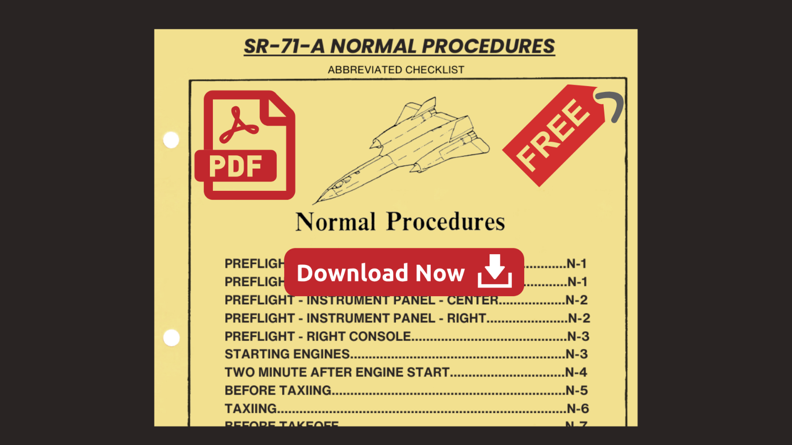 VSKYLABS SR-71A Abbreviated Checklist - Tutorials - X-Plane.Org Forum