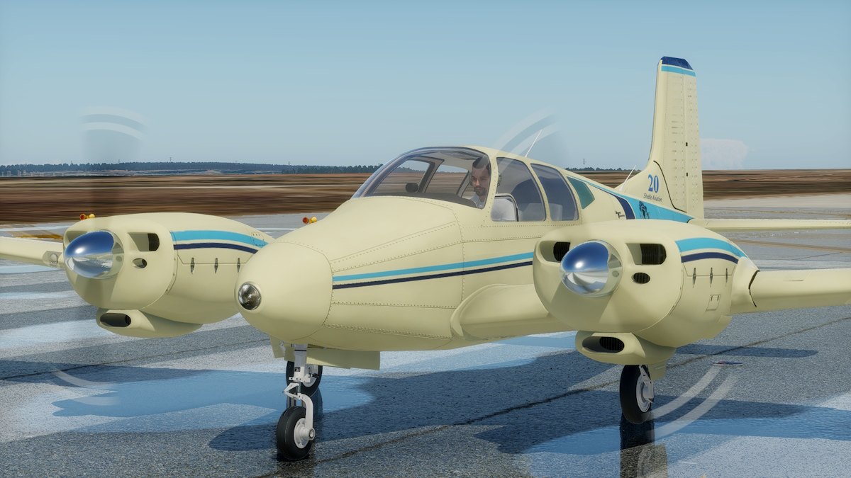 Livery N2042C Beige&Blue for Beech B95A Travel Air, XP12, by