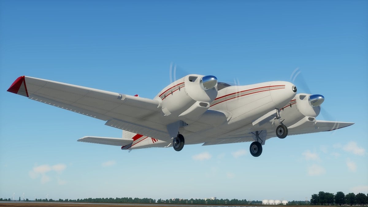 Livery White & Red N100BH for Beech B95A Travel Air,XP12, by