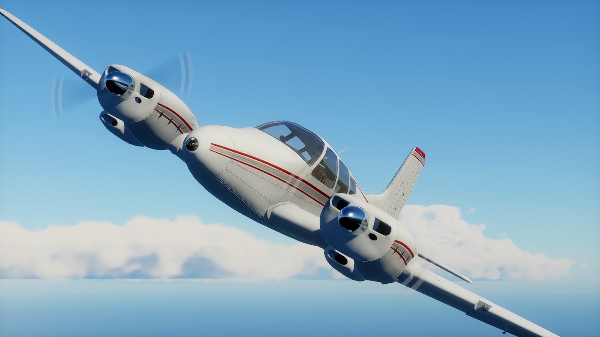 Livery White & Red N100BH for Beech B95A Travel Air,XP12, by