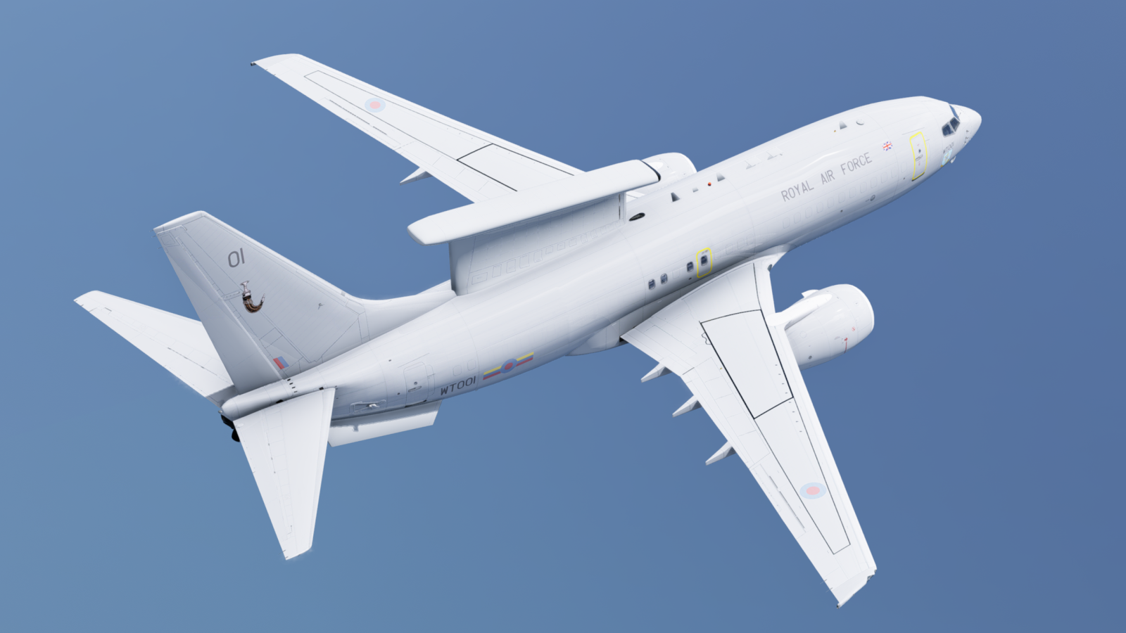 LevelUp 737-700 RAF Boeing E-7 Wedgetail WT001 - Zibo 737 - X