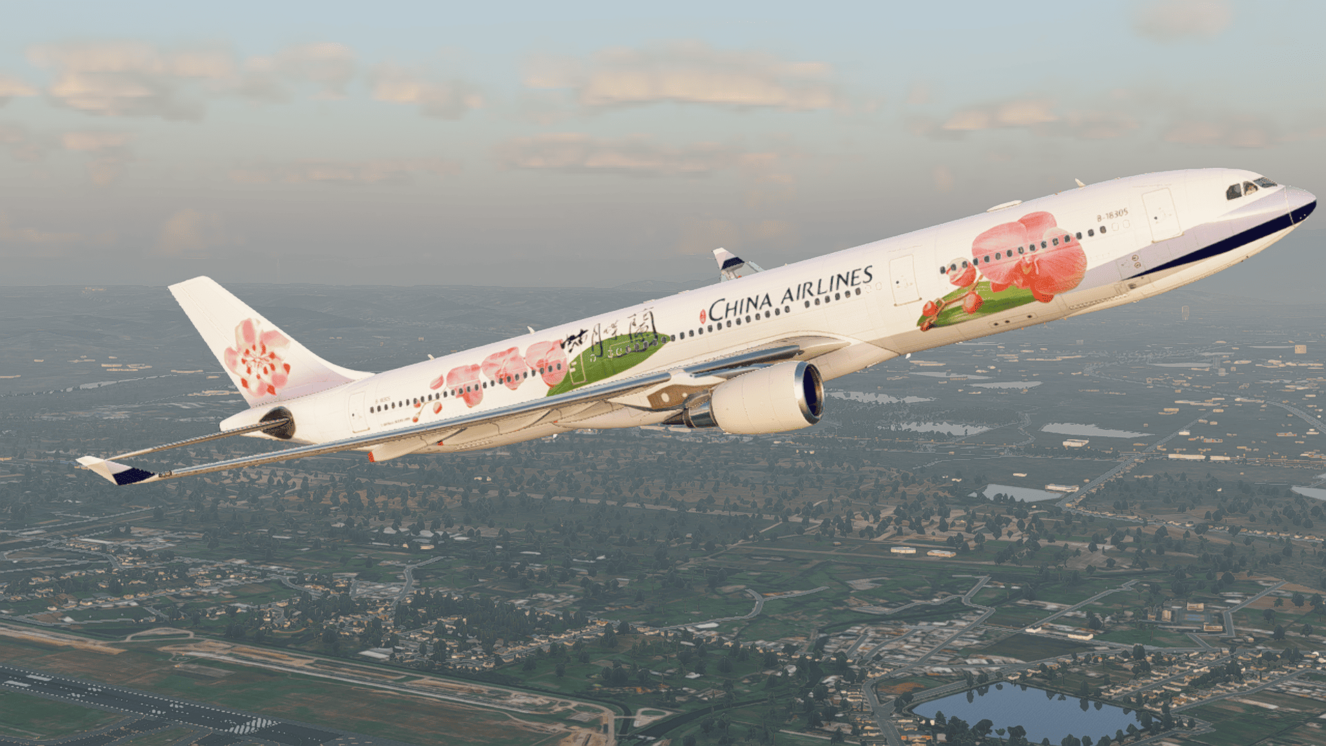 China Airlines “Butterfly Orchid” B-18305 LR A330-300