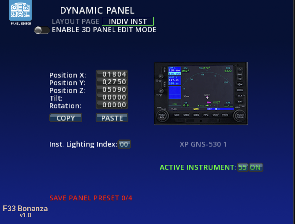 Panel preset 0: GNS530 won't turn on. (SOLVED) - Thranda F33A