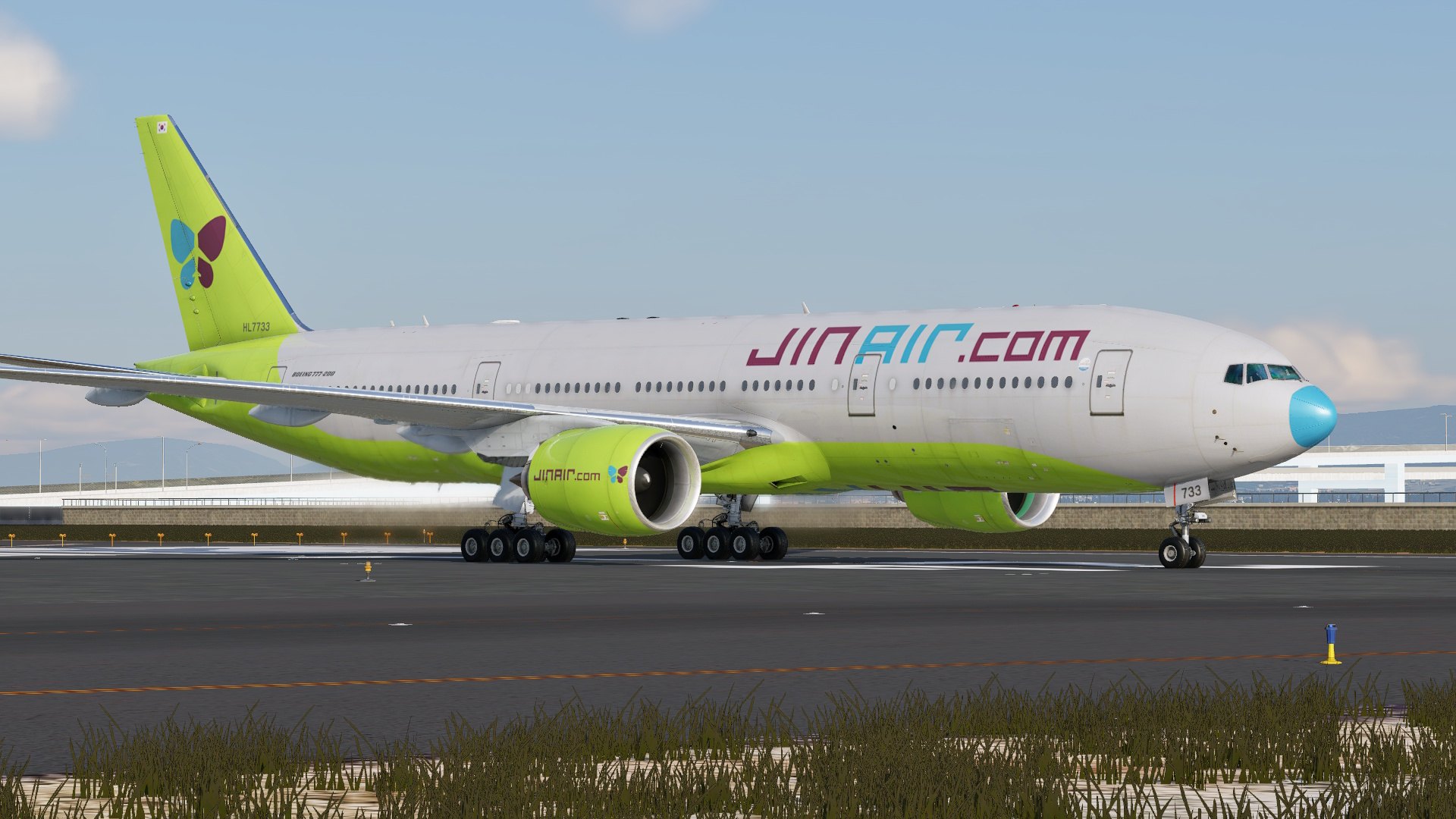 JIN AIR B777-200ER HL7733 (Blue Radome) for FF777v2 - FF 777