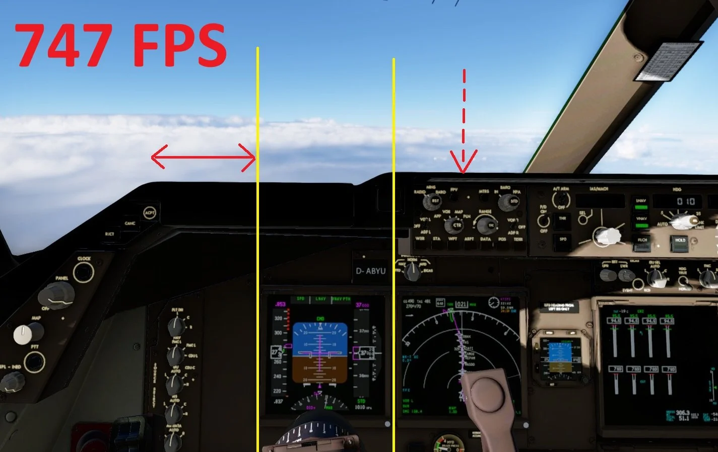 Cockpit 747-8 FPS poorly dimensioned. - FPS 747-8 Prime Edition
