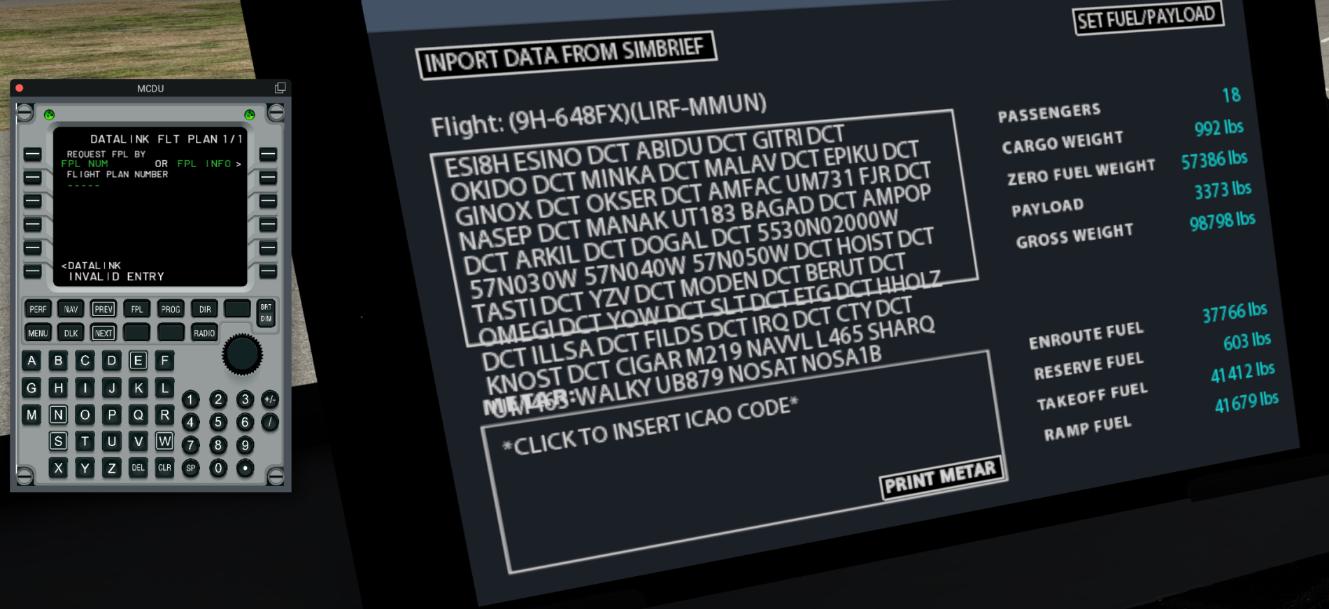 FMC import of Simbrief Flight Plans Does Not Work For Longer