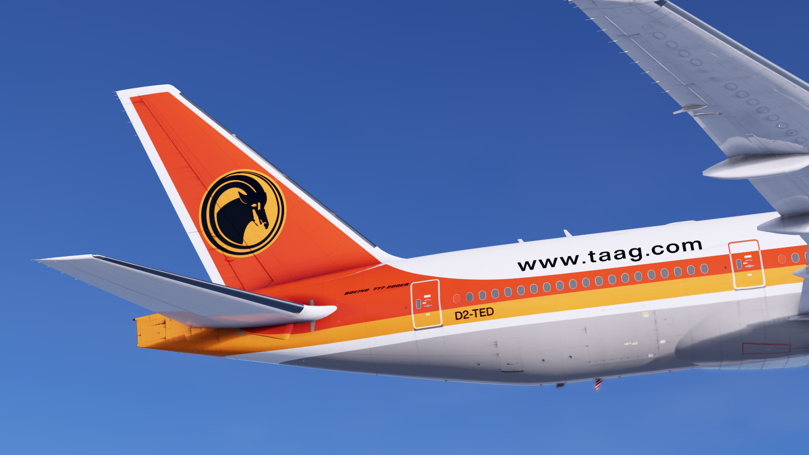 TAAG Angola Old Livery FF 777-200ER D2-TED - 8K and 4K