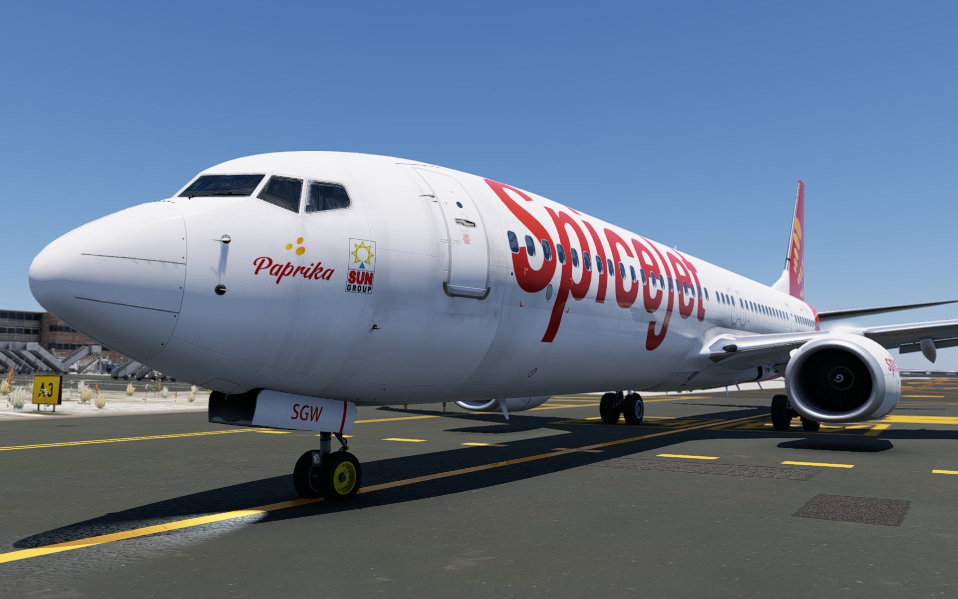 LevelUp 737-900ER v2 8K SpiceJet VT-SGW - Other Aircraft Livery