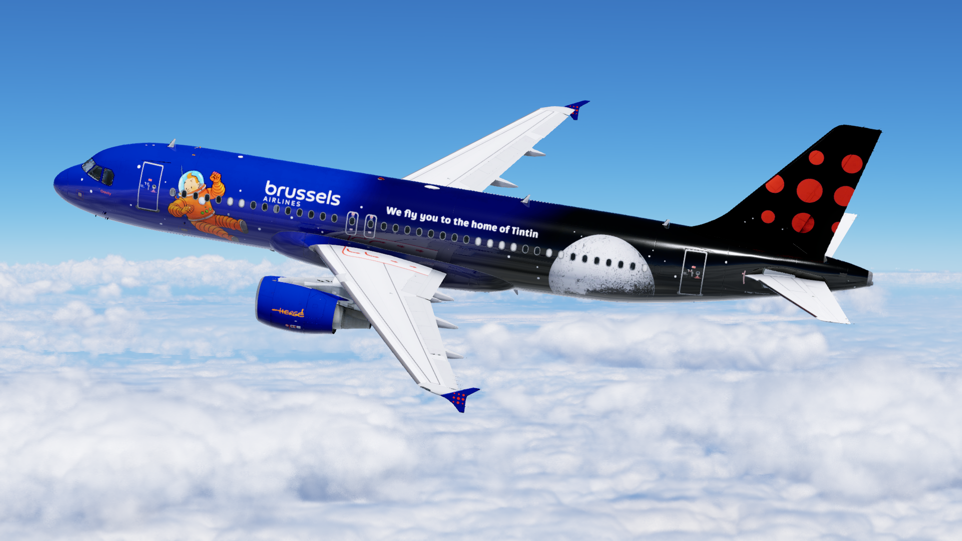 FlightFactor a320 Brussels Airlines TinTin 'Gravity' OO-SNJ - FF