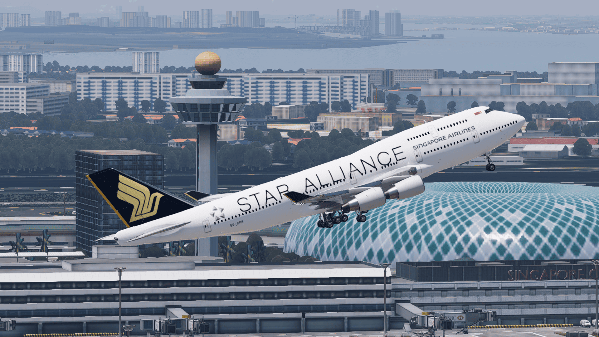 Singapore Airlines STAR ALLIANCE Boeing 747-400 Sparky ( With