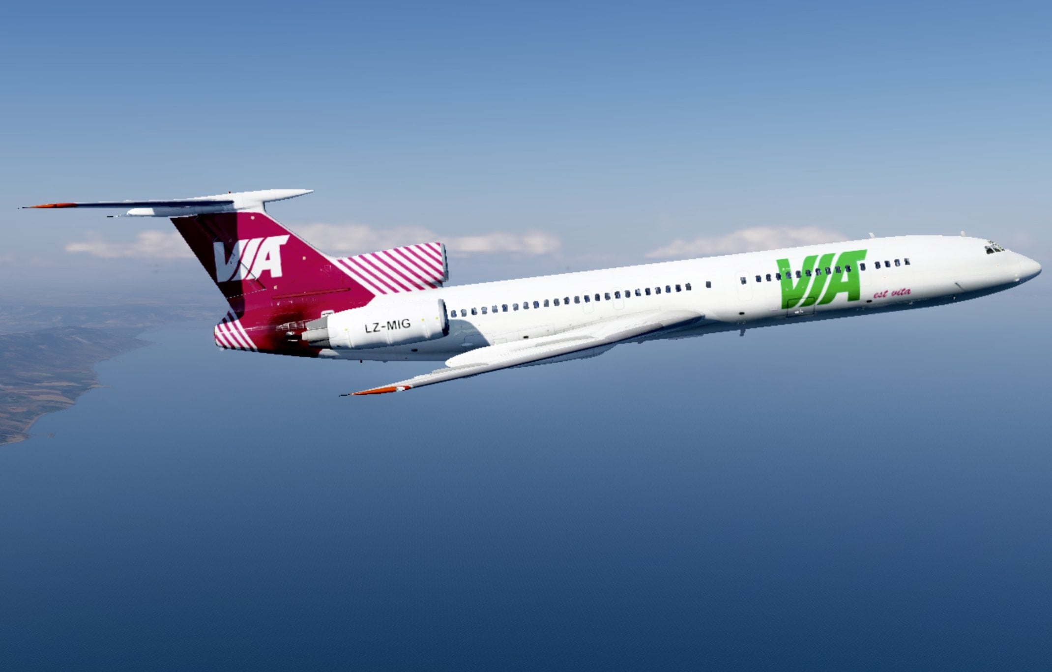 XP12 Tu-154M Felis - community continuation - Air Via LZ-MIG
