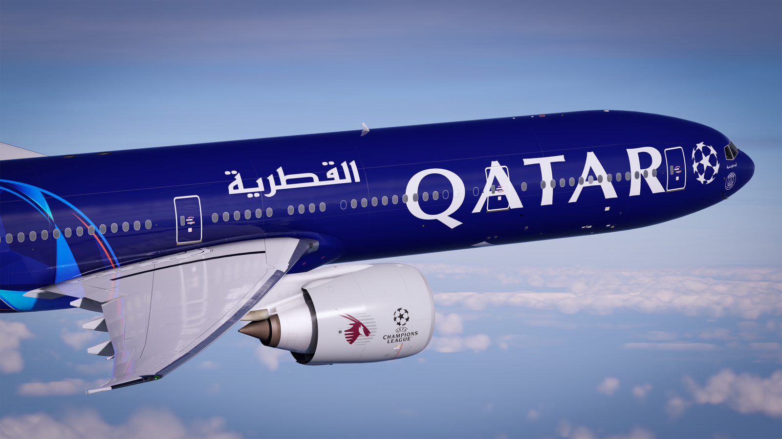 Qatar Airways Champions League A7-BED 777-300ER - 8K and 4K