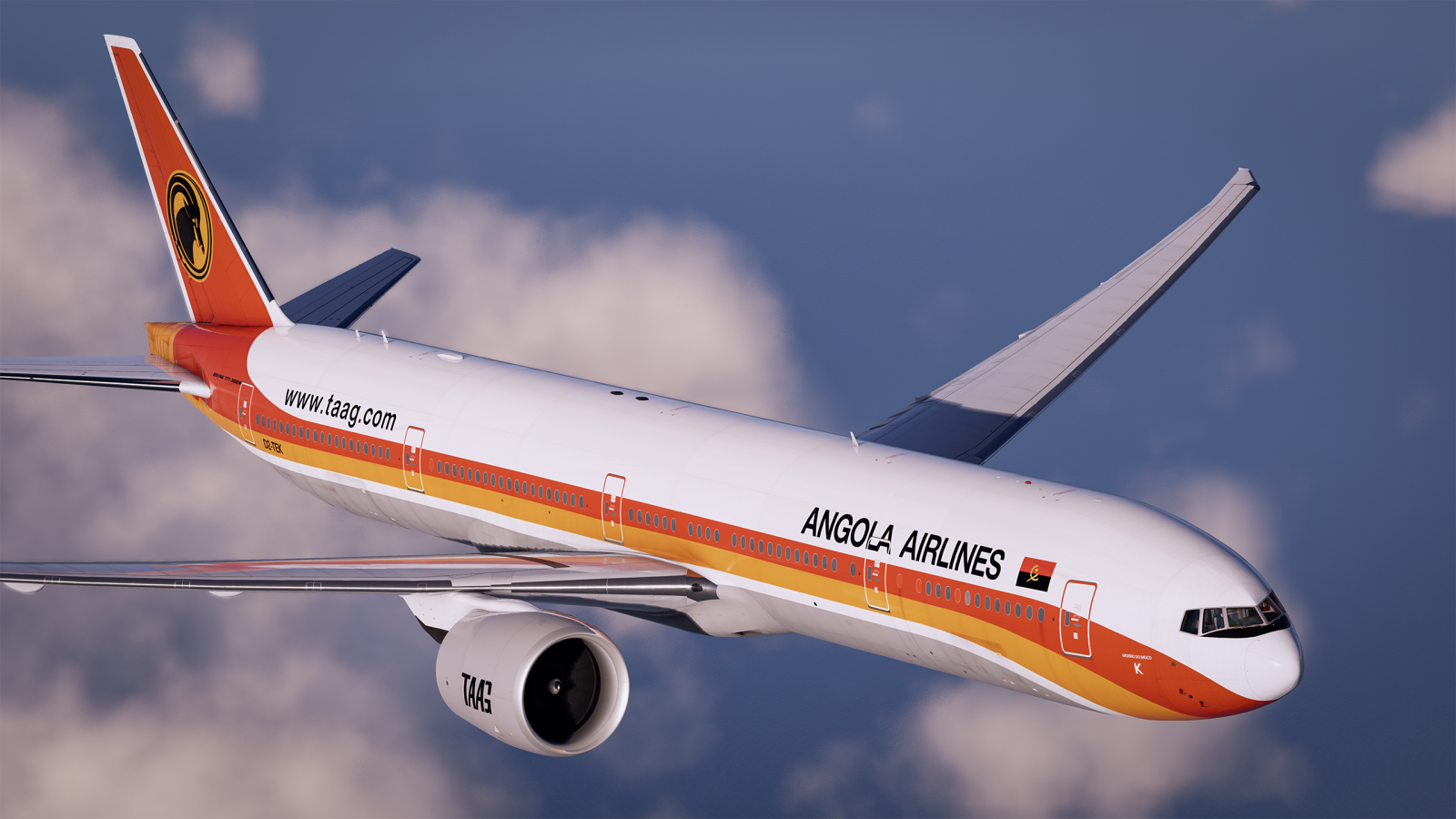 TAAG Angola Airlines D2-TEK 777-300ER - 8K and 4K - FlightFactor