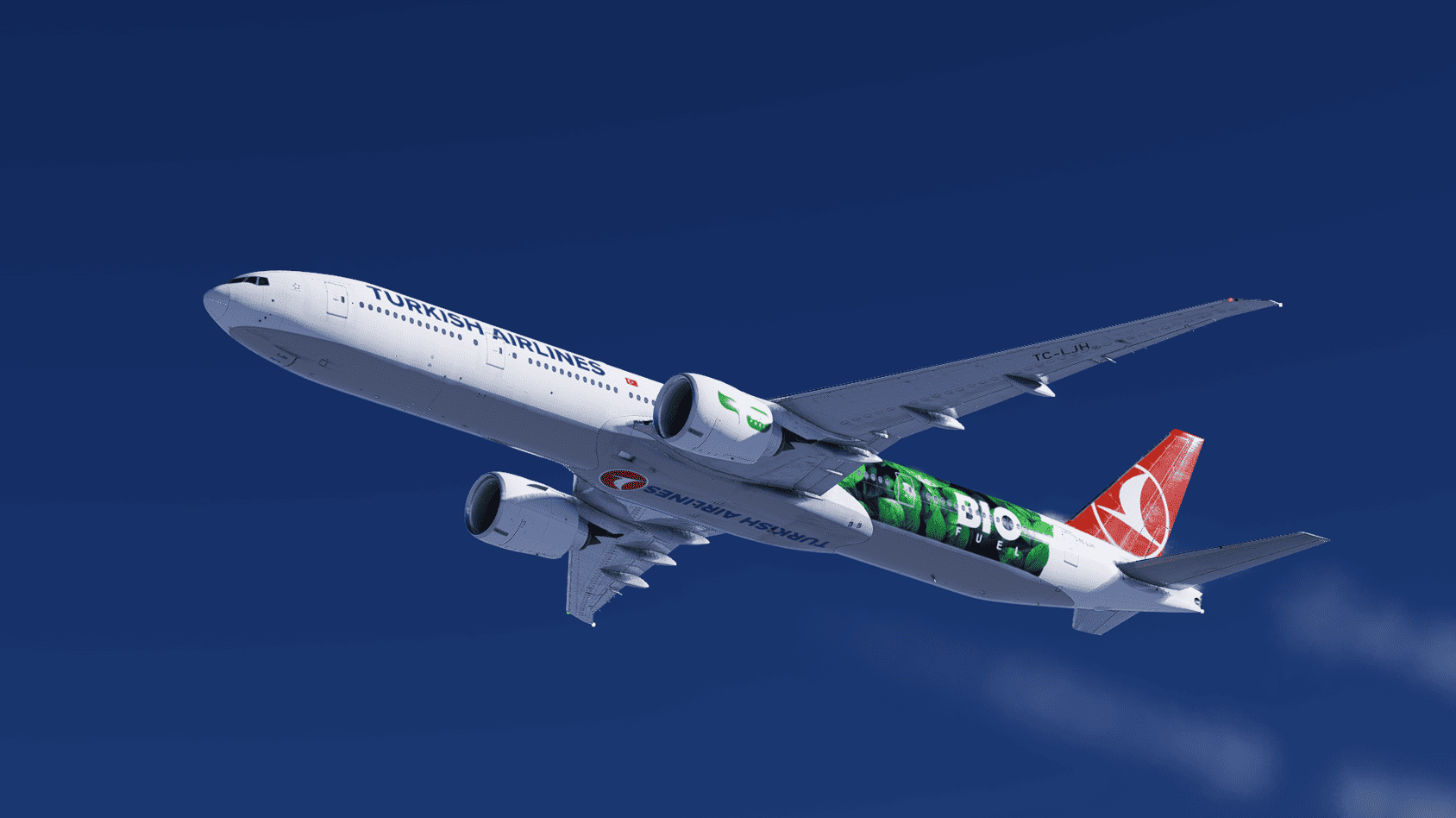 FlightFactor Boeing 777-300ER | Turkish Airlines - BIO FUEL Livery