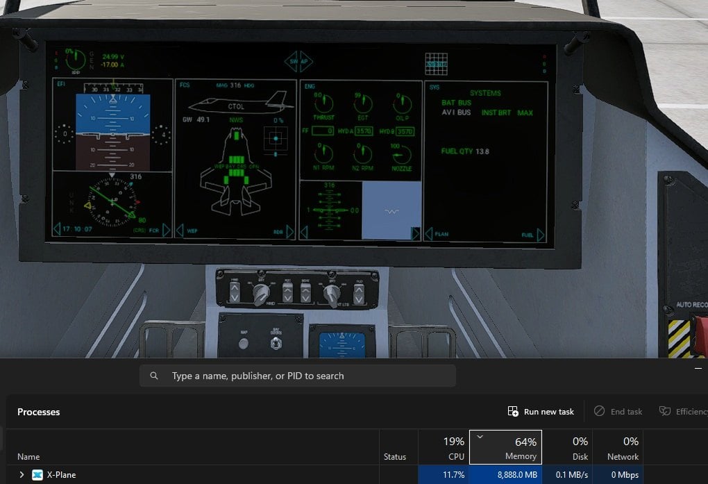 ふみページ Memory Leak when Battery is turned on - F-35B Lightning XP12 - X