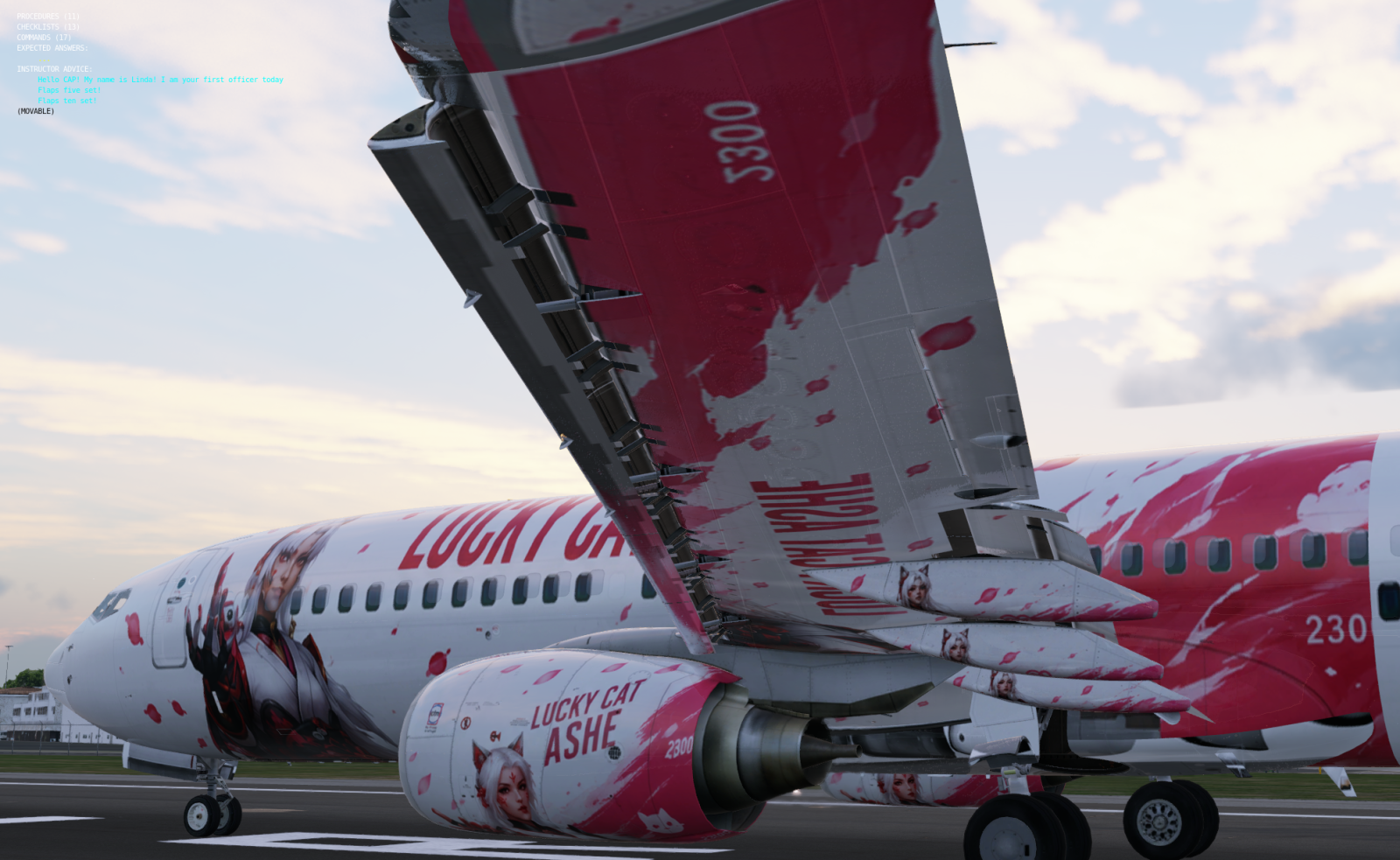 Lucky Cat Ashe – Sakura Edition | Zibo 737-800 - Zibo 737 - X