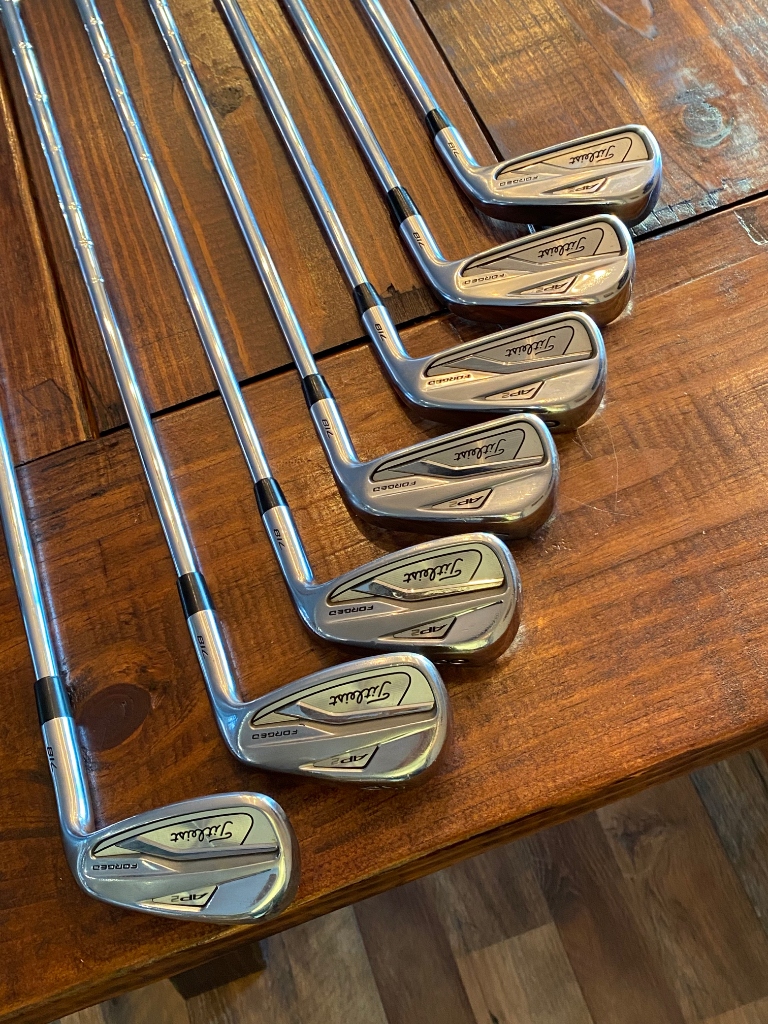 Titleist 718 AP2 irons 4-pw, stiff shafts, NO GRIPS - For Sale