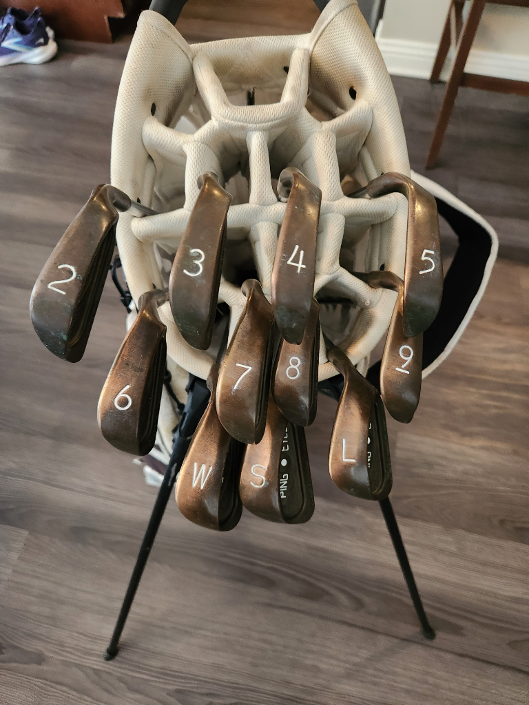 Rare set of ping eye 2 copper becu white dot set 2-Lob. Ping
