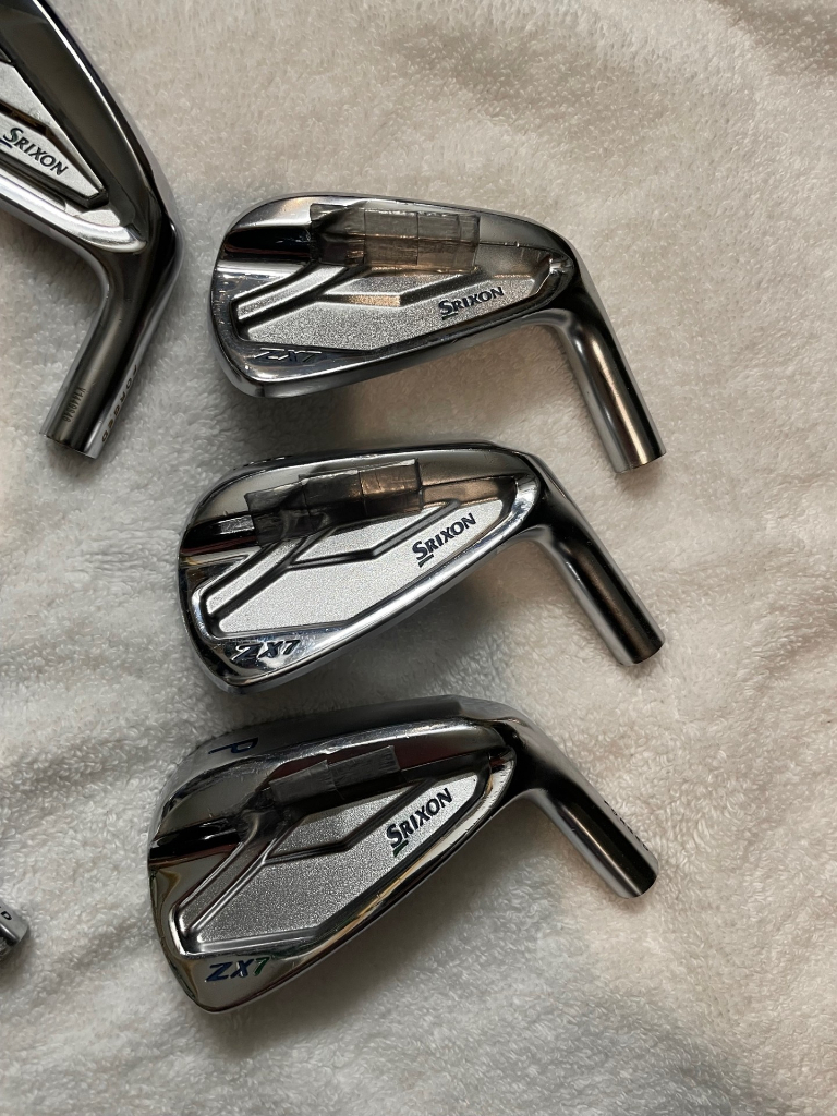 Srixon OG ZX5/7 4-P heads; Jailbird 380 microhinge 34