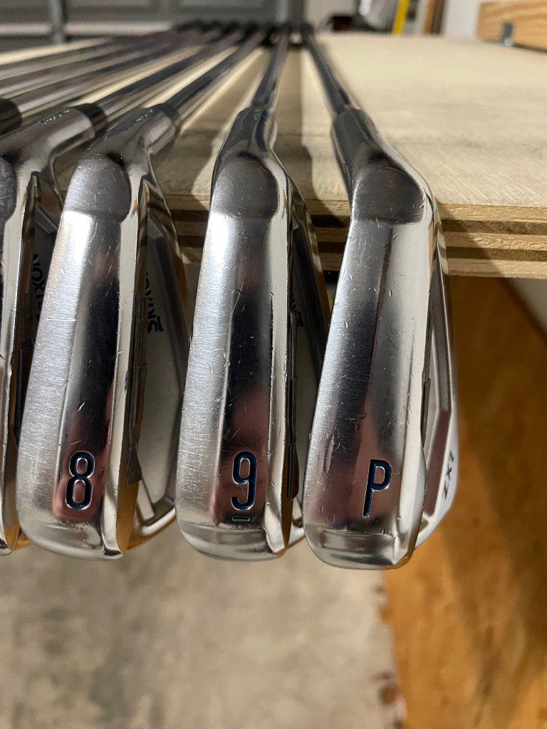 Srixon OG ZX5/7 4-P heads; Jailbird 380 microhinge 34