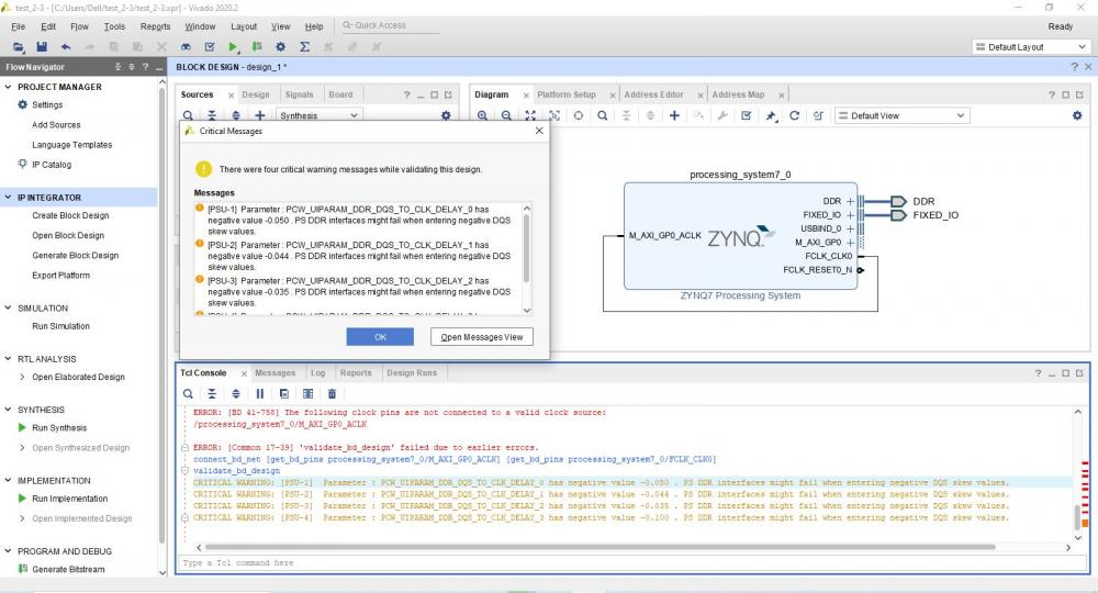 Getting Warnings while creating Vivado Project with Zynq Boards