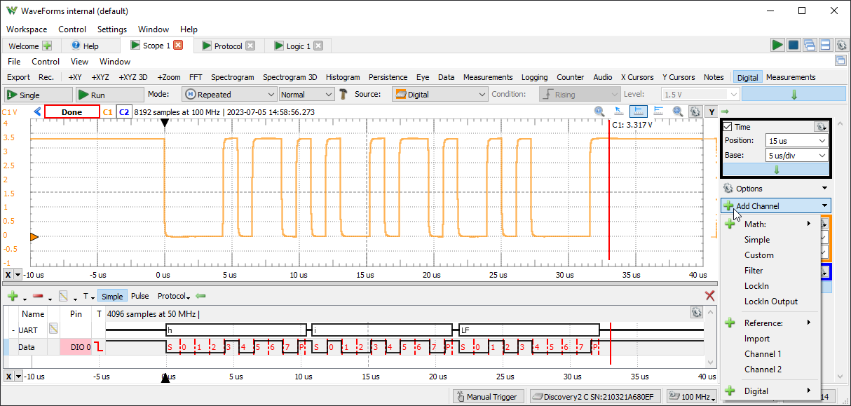 WaveForms Logic Amplitude (Y) Plot Scale - Test and Measurement ...
