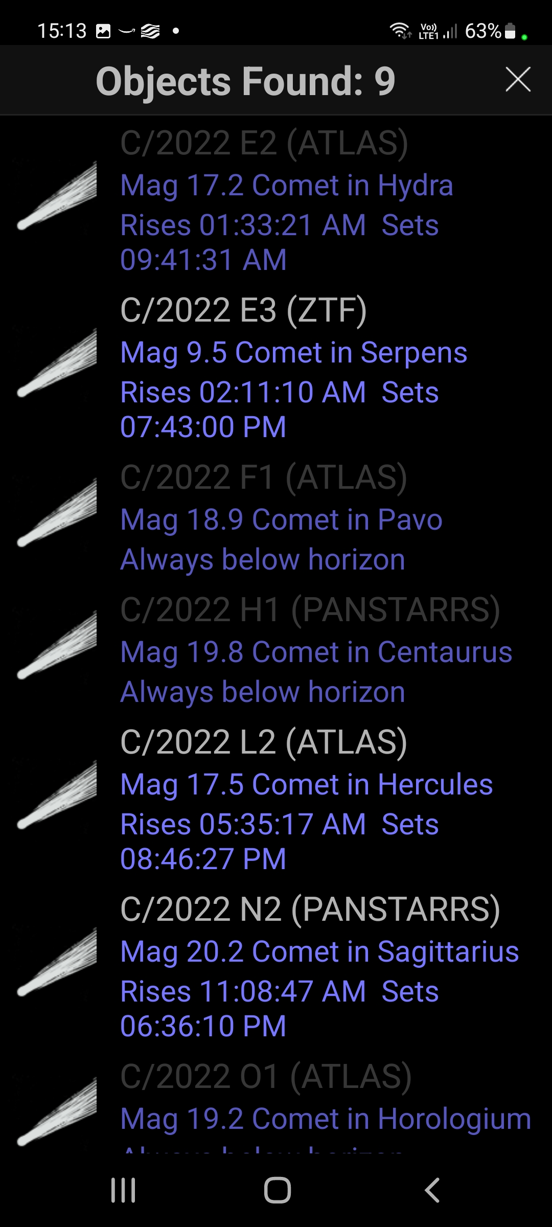 COMET C/2022 E3 (ZTF) NOW ON DATABASE OF STARSENSE EXPLORER