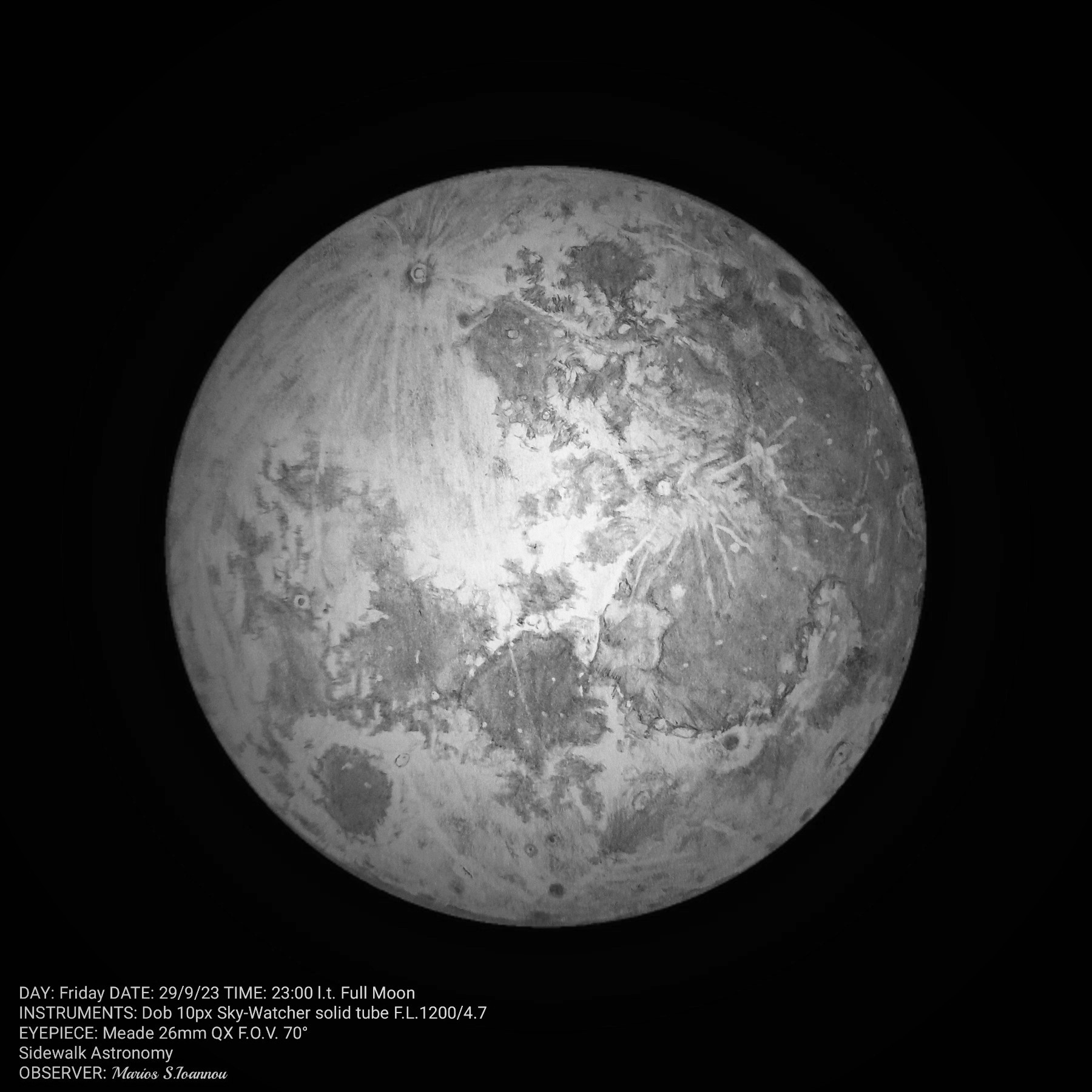 Full Moon on 29/9/23 - Sketching - Stargazers Lounge
