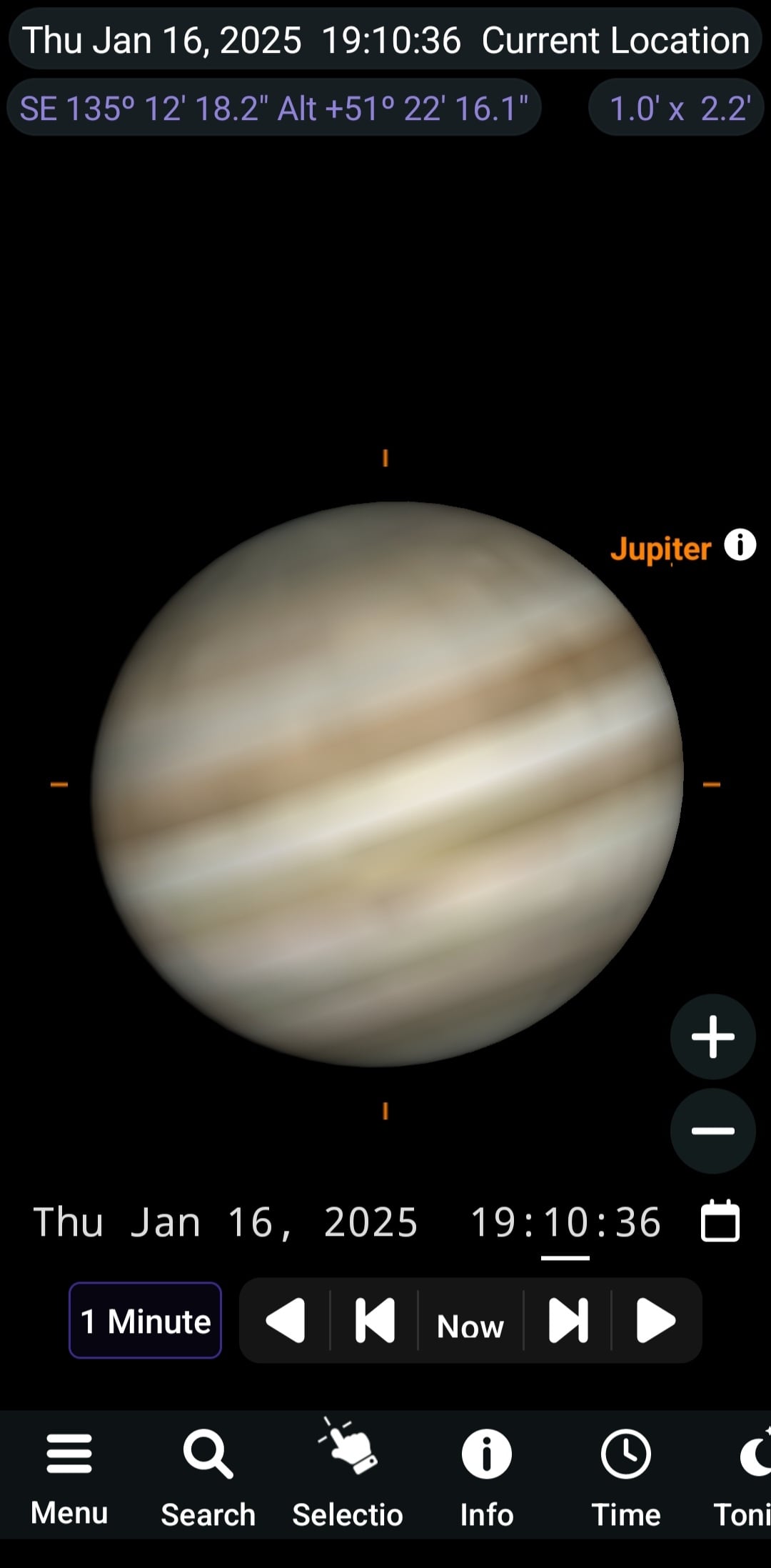 Sky Safari 7 Plus - problem with Jupiter surface resolution