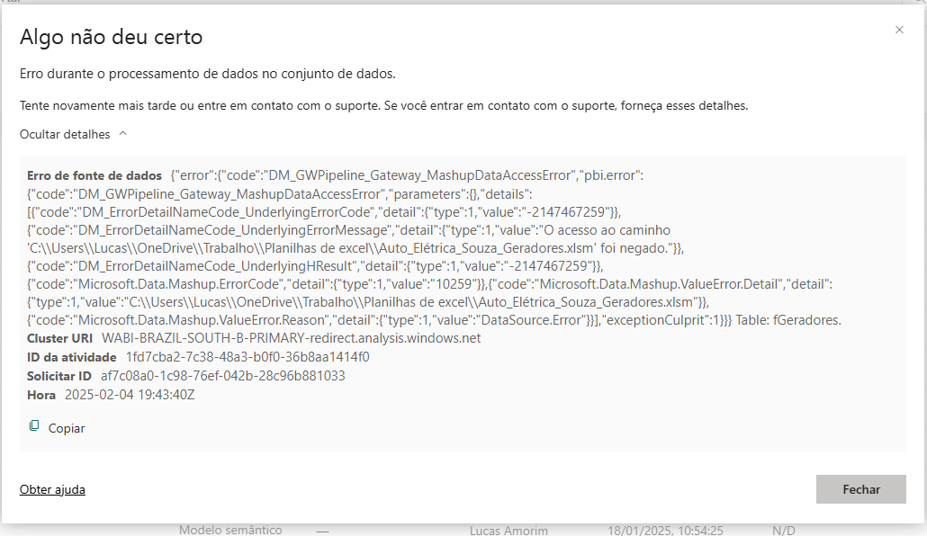 gwd エラー Erro de Acesso ao Arquivo no Power BI (Gateway) - Acesso Negado ao