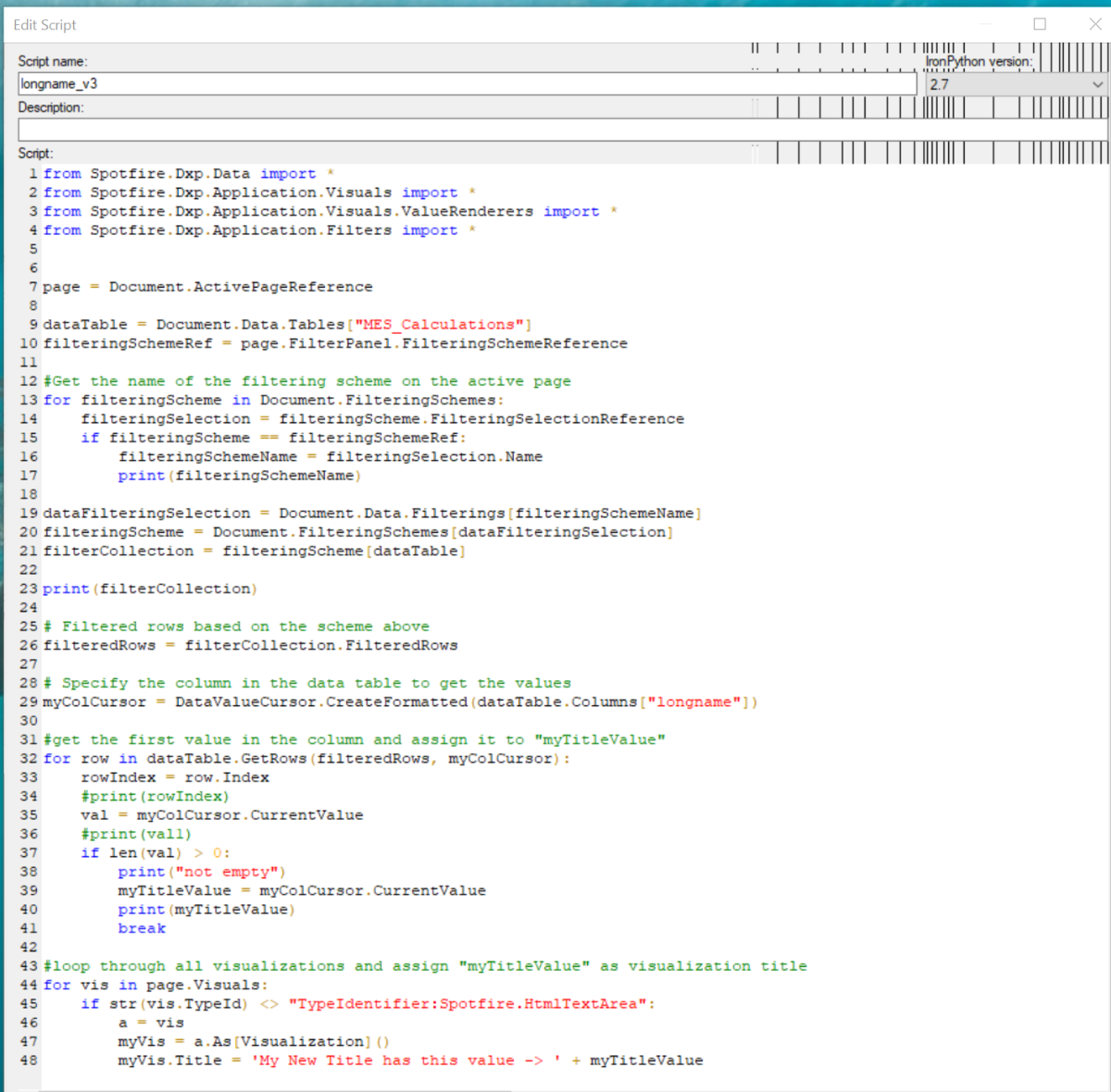 IronPython Script needs to automatically run every time filter panel ...