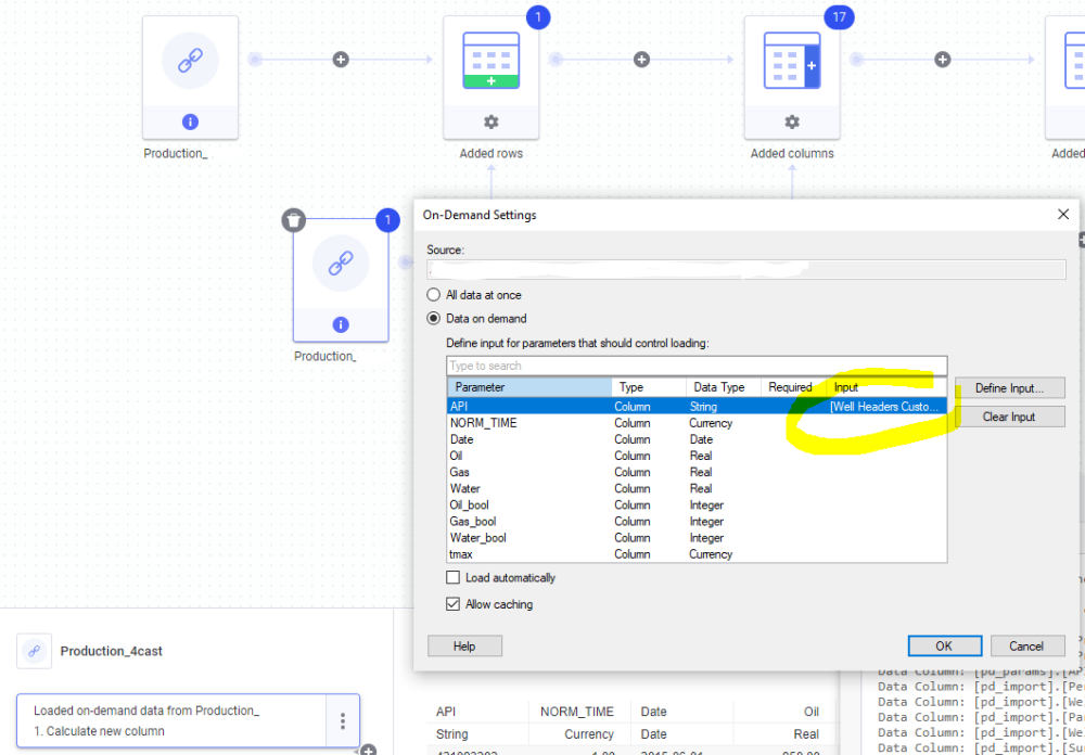 How to programatically set the definition of an OnDemand input ...