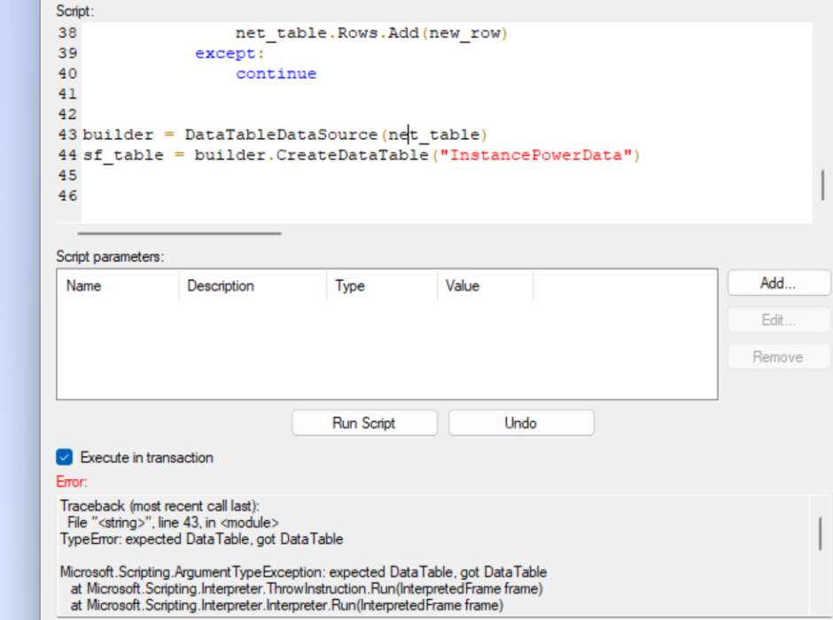 How to create your own DataTable in spotfire using data obtained from ...