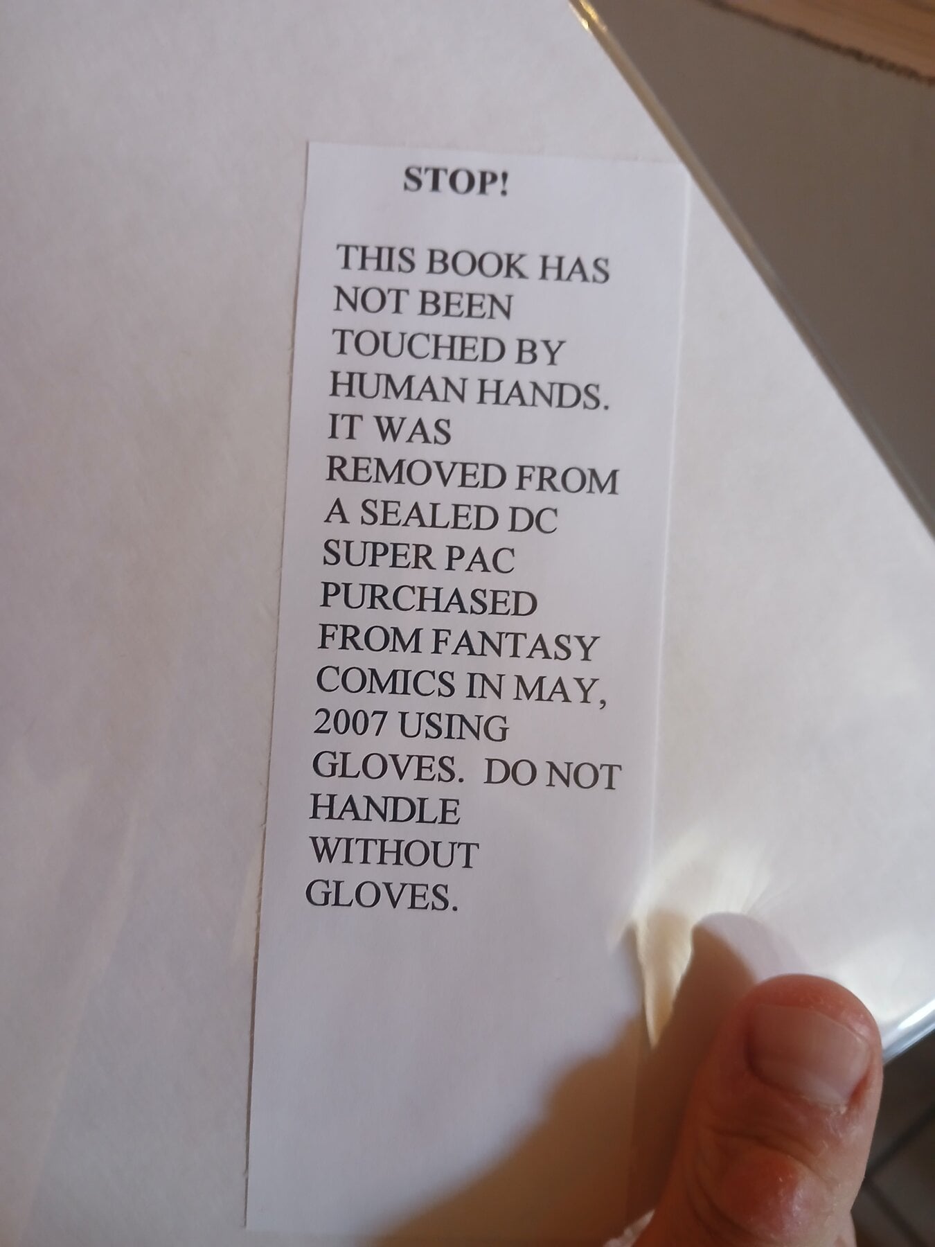 The most ridiculous note I ever found in a comics
