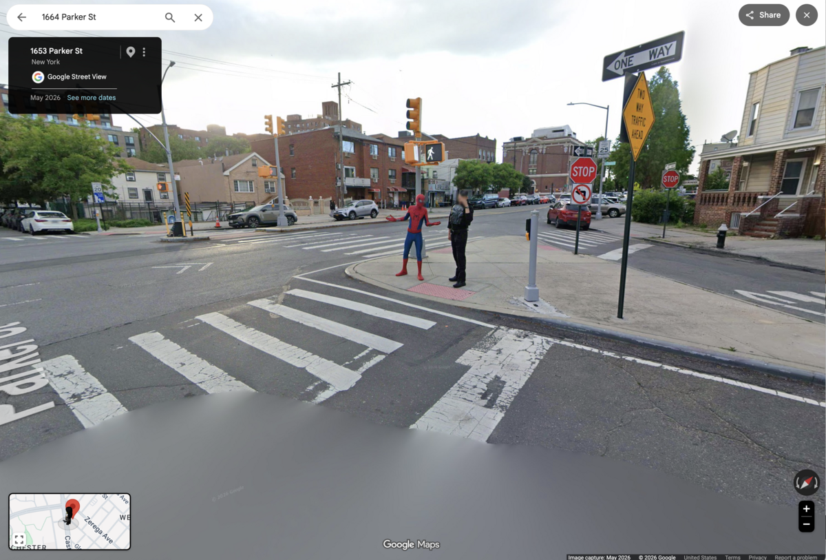 Just Another Day in the Bronx - Spider-man Spotted on Google Maps