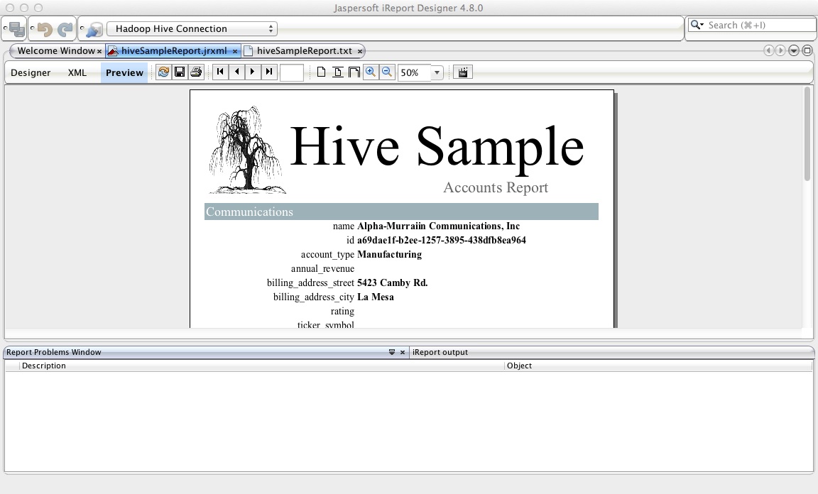 Hadoop Hive Sample Reports - Code Sample - Jaspersoft Community