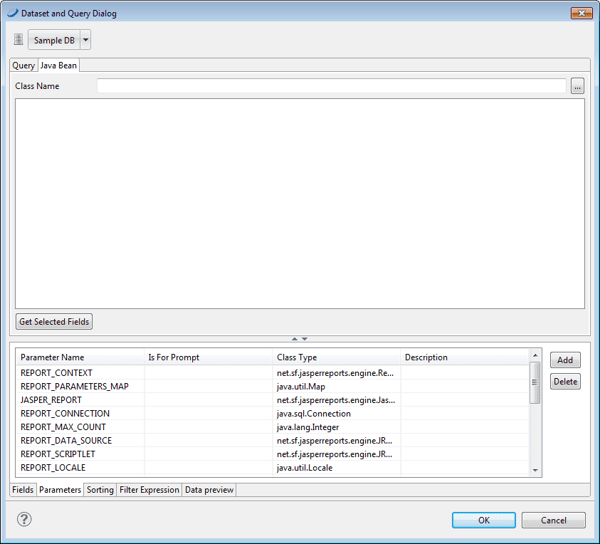Registration of JavaBean Fields - 10.0.0 - Jaspersoft Community