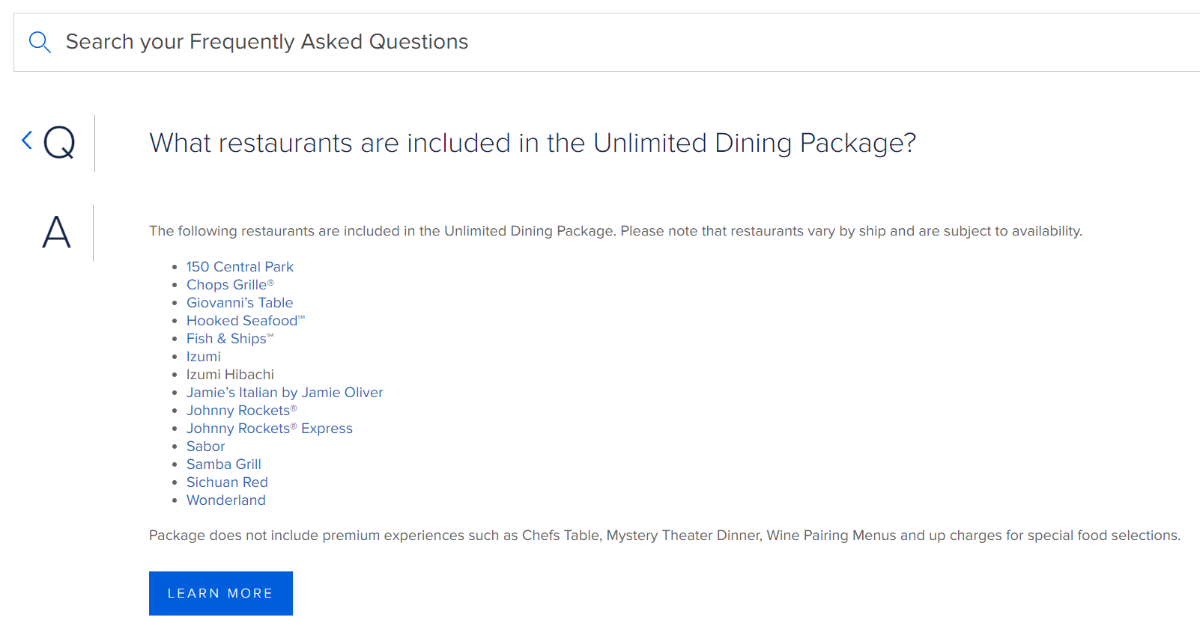 Unlimited dining package question - Page 2 - Royal Caribbean 