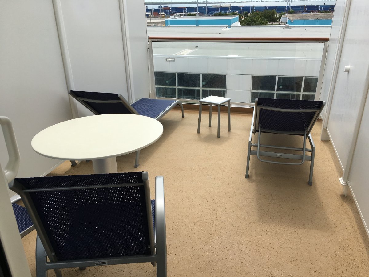 Extended balcony on The Bliss deck 8 - Norwegian Cruise Line