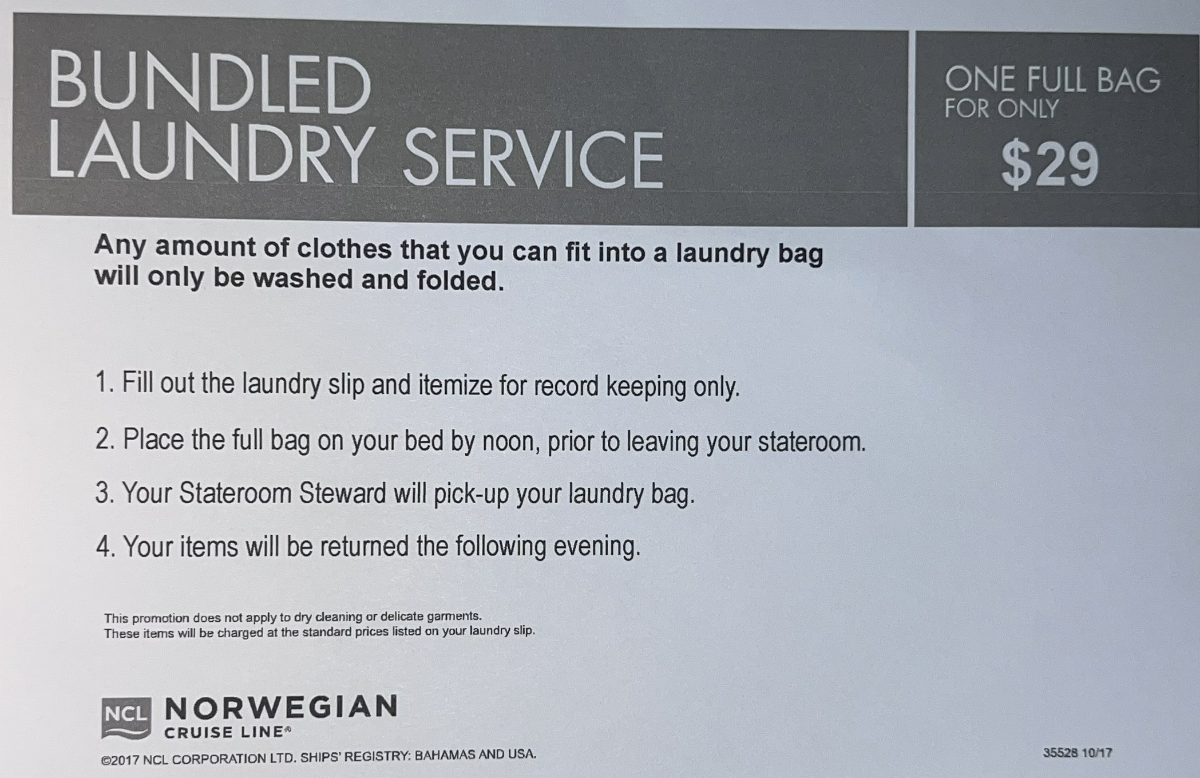 1 free bag or two?? (laundry) - Norwegian Cruise Line - Cruise Critic