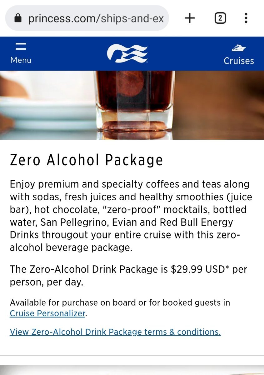 coffee package. - Princess Cruises - Cruise Critic Community