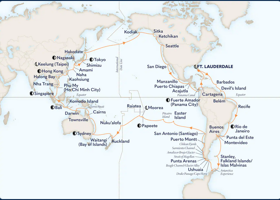 2026 Grand World Voyage Itinerary Change Holland America Line 2026GWV 31 2024 
