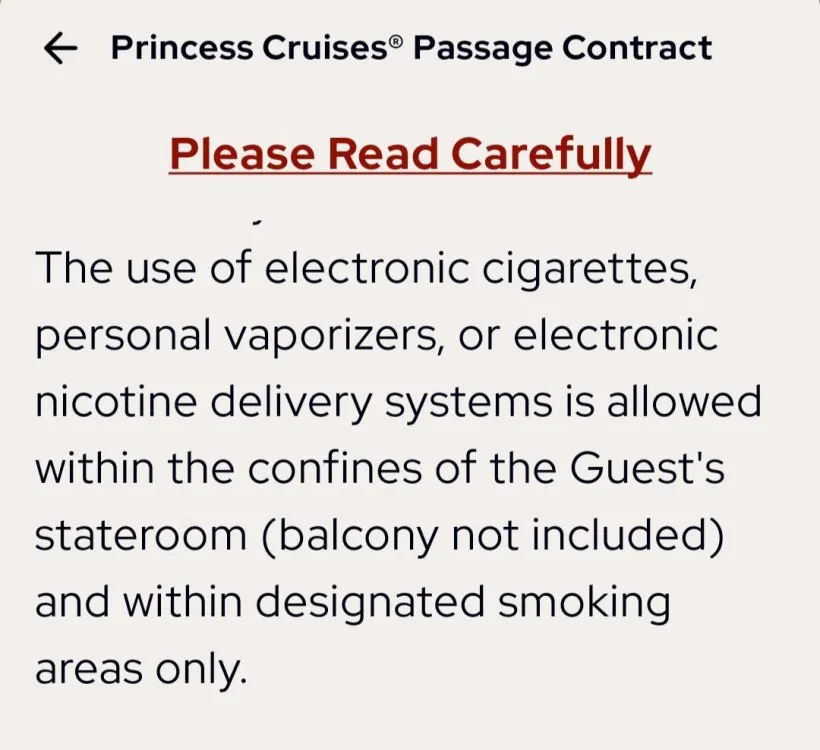 can you buy cigarettes on princess cruises I've Sailed on Princess and Carnival Cruise Ships Vaping inside cabins? - Page