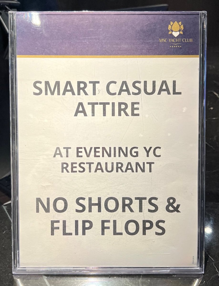 Dress policies in Yaccht Club - MSC Cruises - Cruise Critic Community