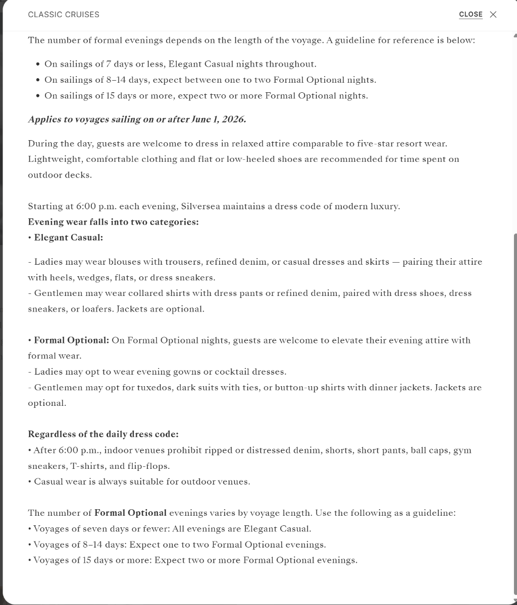 silversea formal nights dress code What To Wear on a Luxury Cruise: Outfits and Dress Code | Silversea