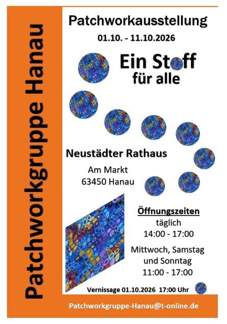 Patchworkausstellung "Einer für Alle" in63450 Hanau