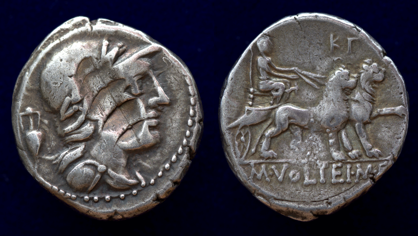 Roman Republic, Mn. Fonteius C.f. AR denarius. Rome mint, 85 BC. hotsell Apollo / Cupid seated on goat